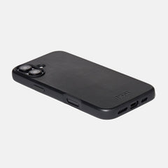 Ridge Phone Case - Midnight Black Leather - iPhone 16 Plus