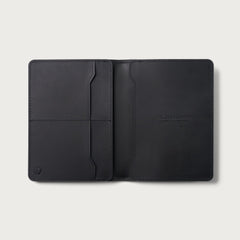 Passport Wallet - Midnight Black Leather